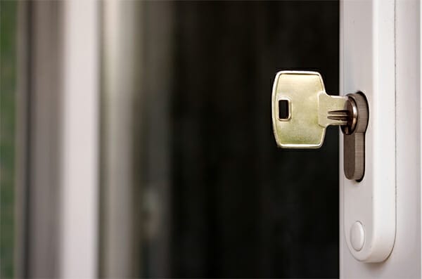Key left in UPVC door lock