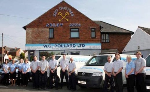 W G Pollard Locksmiths in Chesterfield - Outside Shop and Vans
