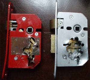 two damaged locks