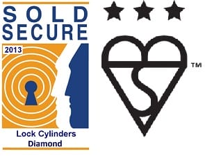 Sold Secure Lock Cylinders Diamond and Kite 3 Star Logo