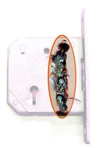 Image of chubb mortice lock damaged