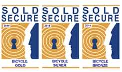 Sold Secure 2014 Bicycle Gold, Silver and Bronze logos