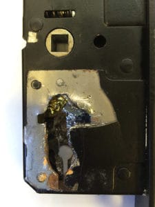 Image of a damaged sash lock