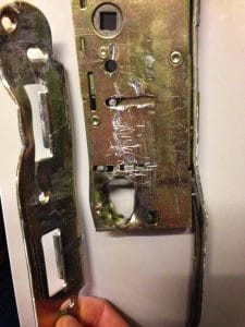 image of damaged door lock