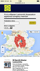 Find a MLA locksmith map image