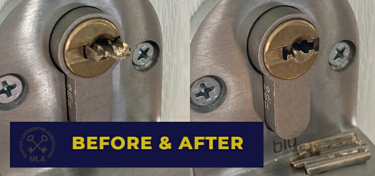 Key Snapped in Lock - before and after